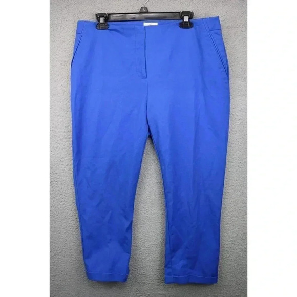 Chico's So Slimming Women's Size 2 Cuffed Blue Capri's - Picture 1 of 8